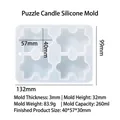 Dettaglio stampo in silicone per candele a puzzle con specifiche di 132x99mm - Puzzle