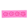 Pink silicone flower mold featuring four detailed sunflower cavities for cake decorating - Style 3 / Pink