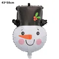 Cartoon snowman shaped foil balloon for Christmas party decoration in 43x58cm size - Snowman Head with Black Hat / 43x58cm