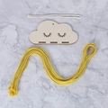 DIY cloud-shaped wooden hair clip organizer set with white rope and yellow yarn - Yellow