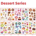 Detail view of 10 assorted waterproof cartoon dessert tattoo stickers for children - Dessert