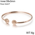 Roségouden roestvrijstalen open armband met Hope-gravure en levensboomsymbool - Roségouden Hope Levensboom Ronde Plaat Stijl (KB116775-KPD)