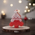 Red and white layered Christmas tree candle with star topper and dimensions shown - Red Christmas Tree