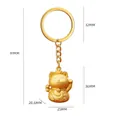 Golden matte finish Lucky Cat keychain with detailed dimensions and 50g net weight - Lucky Cat Keychain / Matte Gold
