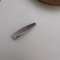 Minimalist silver metal hair clip with a sleek flat design for women hair styling - Oval Duckbill Clip