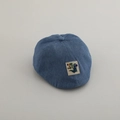Detalle de la gorra vaquera para niños con un lindo parche de dinosaurio de dibujos - 50cm (1-3 Años) / Etiqueta de Dinosaurio / Azul