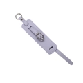 Lavender PU leather wristlet keychain with silver hardware and white stitching - Light Purple