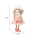Angelo di Natale in pizzo rosa con ali dorate e stella, decorazione alta 15cm per albero - Rosa