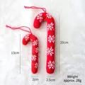 Red and white knitted Christmas candy cane ornaments with snowflake pattern - Snowflake Red Candy Cane (2 Pieces)