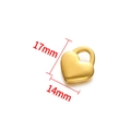 Polished gold heart pendant charm for DIY jewelry with 17mm x 14mm dimensions - Gold Polished Peach Heart 17mm