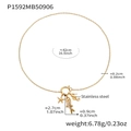 Dettagli di dimensioni e peso della collana in acciaio inossidabile con ciondoli marini - Collana con Pendente a Forma di Pesce d'Oro (P1592) / 42cm