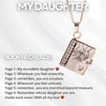 Rose gold book necklace for daughter with openable engraved pendant and message - 22 Silver Hands Daughter Style