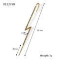 Ear cuff a saetta in argento S925 con pietre nere e finitura dorata - Argento 925 / Oro-Zircone Nero (Singolo)