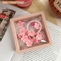 Rosa Kirschblüten Haarschmuck Set in 11cm Geschenkbox für Frauen und Mädchen - Rosa Kirschblüte 7-teiliges Set (Folienbox)