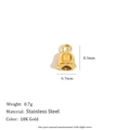Colgante corazón de lirio de los valles en acero inoxidable oro 18K, 8,3 mm x 6,7 mm - Lirio de los Valles Grande Tipo A / Dorado