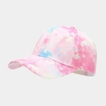 Pastel pink, blue, and yellow tie-dye baseball cap with curved brim and adjustable strap - Dreamy Pink Blue Yellow Tie-Dye (21#)