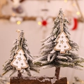 Décoration sapin de Noël en bois avec étoile ajourée blanche et cordelette rustique - Sapin de Noël / 2 Pcs/Paquet