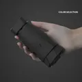 Ultra-compact obsidian black flat six-fold mini sun umbrella held in hand for scale - Sunshade + Cloth Cover / Obsidian Black