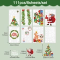 Detaillierte Größenangaben für 111-teiliges Weihnachtsfenstersticker-Set auf 8 Bögen - Weihnachtsthemen Set / 20x30cm