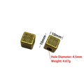 10mm square bronze spacer bead with greek key pattern and 4.5mm hole for DIY jewelry - Style 18#