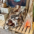 Bohemian knit outdoor blanket featuring vintage butterfly patterns and fringe details - XT2022-3 Retro Butterfly