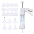 Manual cookie press set with 12 disc patterns and 6 nozzles for DIY baking decoration - 12 Discs + 6 Nozzles