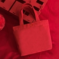 Compact red canvas tote bag with snap button closure for wedding gift packaging - Snap Button Style / Blank Style