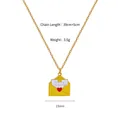 Christmas envelope pendant necklace in gold stainless steel with Merry Christmas engraving - Envelope