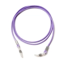 Light purple braided wax rope glasses cord with adjustable silicone loops and silver accents - Purple