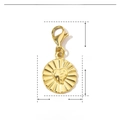 Detailed size chart of a 24mm gold heart stainless steel pendant with dimensions and weight - Gold Smooth Heart (YF114)