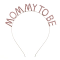 Pink rhinestone Mommy To Be headband on silver metal frame for baby shower party - One Size / FG114 Pink Headband