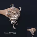 Exquisite golden butterfly alloy accessory with white cat eye stones 39x71mm - D207 Cat Eye Butterfly