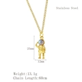Hip hop style gold astronaut pendant necklace made of durable stainless steel - Gold