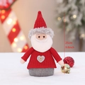 25cm plush Santa Claus doll with red knitted sweater and gray heart button decoration - Standing Santa Claus