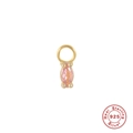 Ohrring-Anhänger aus 925er Sterlingsilber mit Vergoldung und pinkfarbenem Edelstein - Gold Rosa Marquise Zirkon (#35)