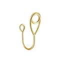 Minimalist U-shaped fake nose ring in gold finish with a polished metal surface - Style 4 Gold