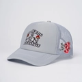 Casquette trucker grise en mesh avec imprimé crâne torche et design graphique coeur - 56-58cm (Réglable) / Gris
