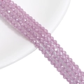 3mm faceted lavender crystal zircon beads arranged in four rows for DIY jewelry - Rose Purple
