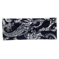 Elastisches Yoga-Stirnband mit schwarz-weißem Paisleymuster und gedrehtem Knotendesign - Bohemian Schwarz