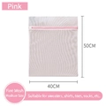 Medium size 50x40cm fine mesh laundry bag for delicate clothes with pink zipper detail - 70g Pink Fine Mesh Medium Size (40*50cm)