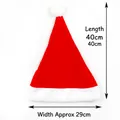 Rote und weiße Weihnachtsmütze Variante, Maße 40cm Höhe und 29cm Breite - Samt Plüschrand Mütze Erwachsene Rot