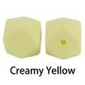 Perla in silicone dodecaedro giallo crema 17mm con foro per gioielli da dentizione fai-da-te - 91# Giallo Crema