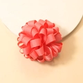 Pink curly grosgrain ribbon hair tie flower shaped elastic ponytail holder for kids - Peach