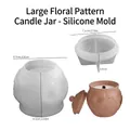 Silicone mold for embossed floral pattern candle jars and storage containers diy set - Silicone Mold / Large Pattern Jar