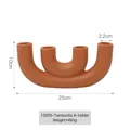 Modern orange matte ceramic 4-head U-shaped candle holder for minimalist home decor - Orange - 4 Heads Short
