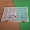 Transparent 36-compartment plastic storage box with red buckles for small parts - Thickened 36 Fixed Compartments (28.3*19.2*2.2cm)