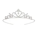 Diadème princesse argenté avec strass en cœur pour filles, modèle numéro 12 - Couronne d'argent courbe d'amour romantique (No. 12)