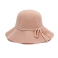 Breathable pink knit sun hat with decorative bow detail for a soft elegant look - Dusty Pink