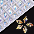 Rhombic crystal pendant accessories in AB color finish with pre-drilled holes - Single Hole Rhombus / 15x23mm / Rainbow AB