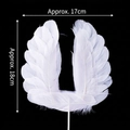 White feather wing cake topper decoration for birthdays, approx. 17cm x 18cm size - White Feather Angel Wings